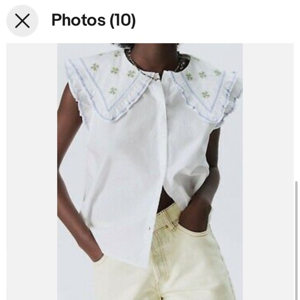 Zara embroidered top